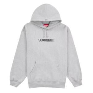 Supreme Heather Grey Motion Logo Hoodie Sweatshirt (SS23) - Large